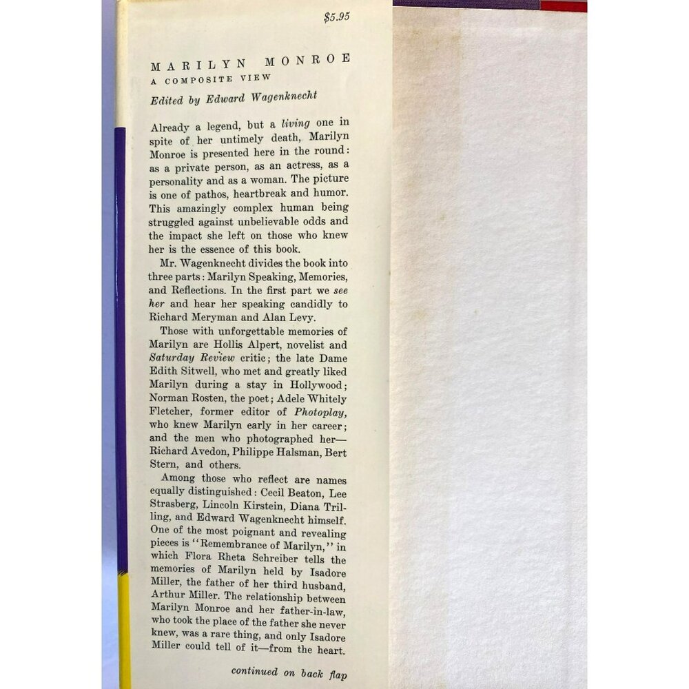 Vintage Marilyn Monroe A Composite View Edward Wagenknecht Hardcover 1969 RARE! - Picture 5 of 10